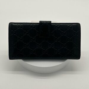 Gucci Leather Monogram Long Wallet